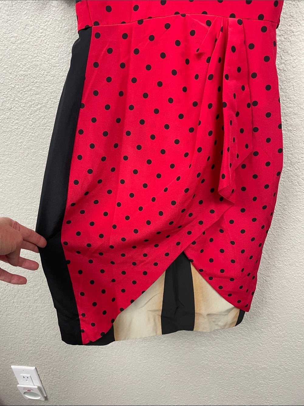 NWT Moschino Couture Polka Dot Retro Pinup Dress Red Black Silk Sz 12 - Picture 5 of 15